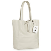 Geanta shopper din piele naturala DiAmanti Luisa Beige